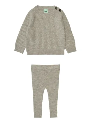 FUB LIGHT BEIGE MELANGE KNIT SET