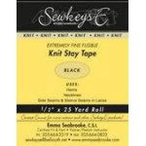 Fusible Knit Stay Tape .5in Fine Black