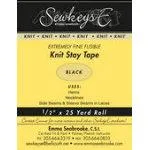 Fusible Knit Stay Tape .5in Fine Black