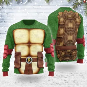 Gearhomie Merry Christmas Raphael Ninja Turtle Unisex Wool Sweater