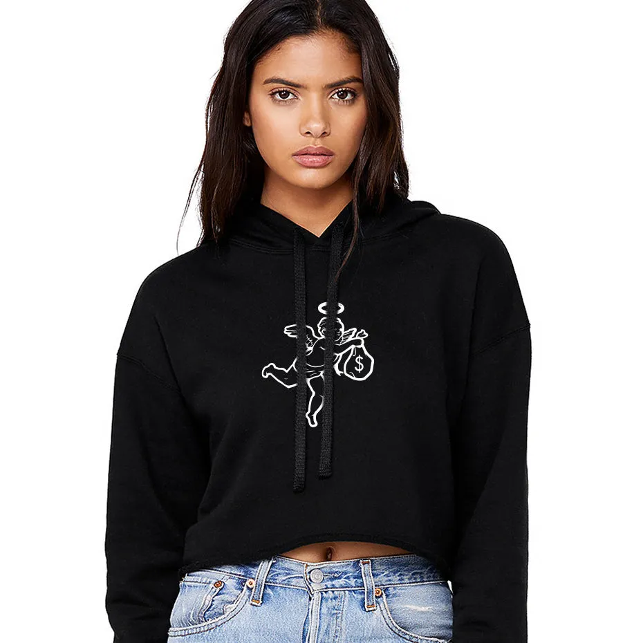 Get Money Angel Crop Top Hoodie