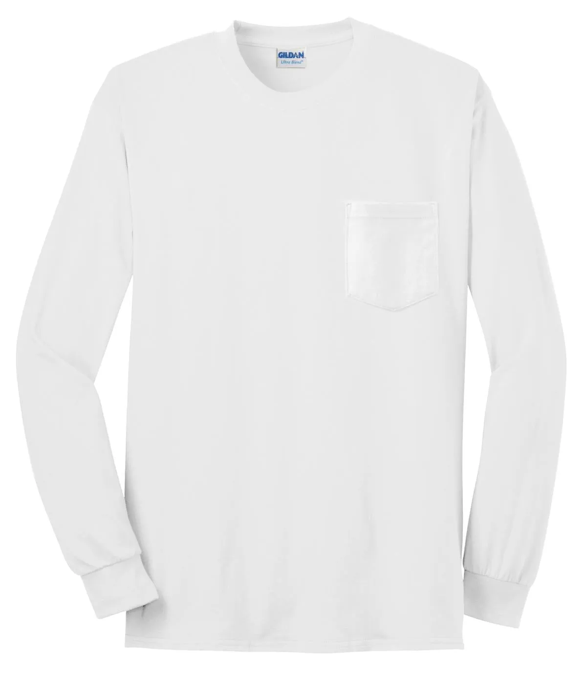 Gildan - Ultra Cotton 100% US Cotton Long Sleeve T-Shirt with Pocket. 2410