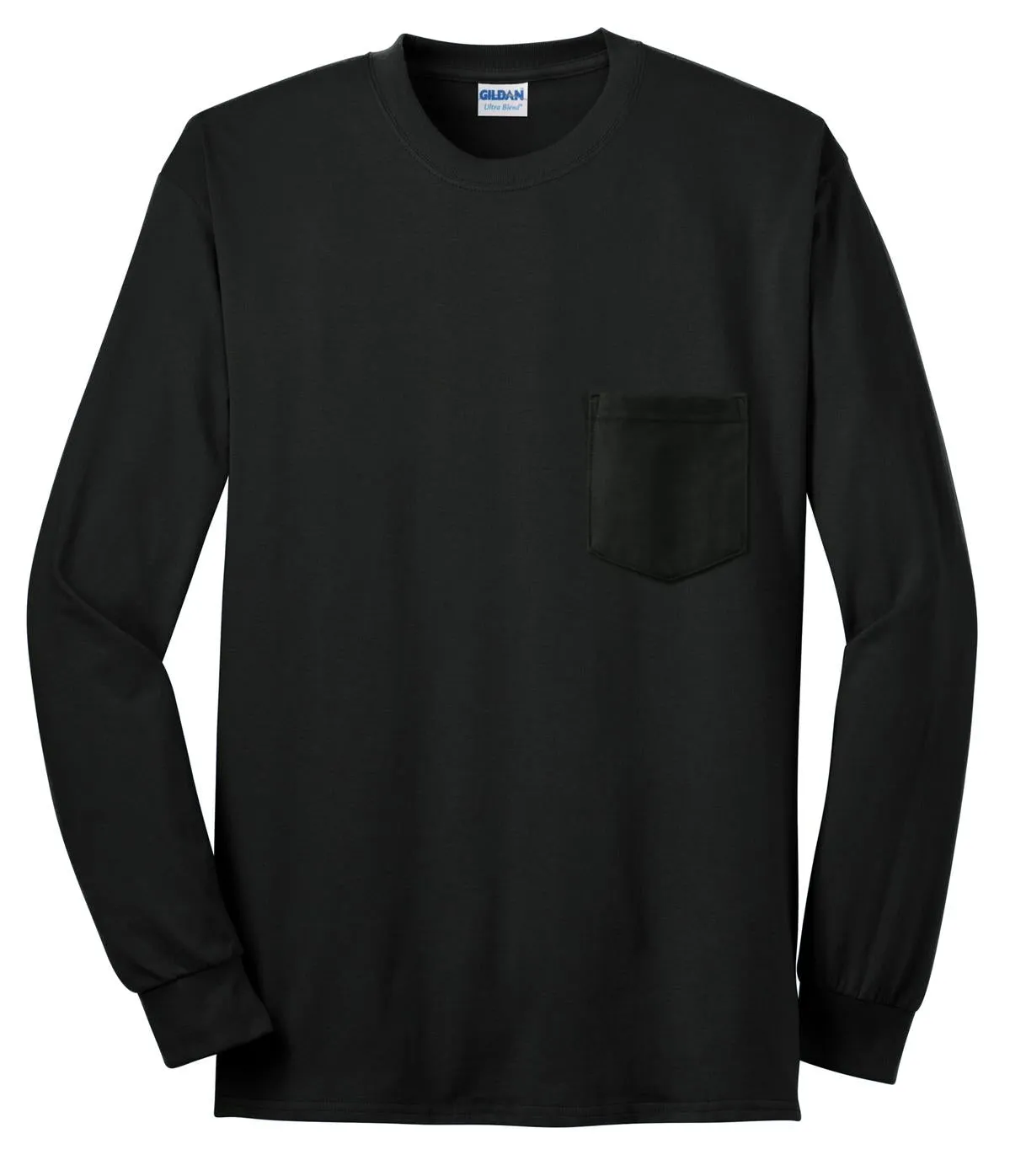 Gildan - Ultra Cotton 100% US Cotton Long Sleeve T-Shirt with Pocket. 2410