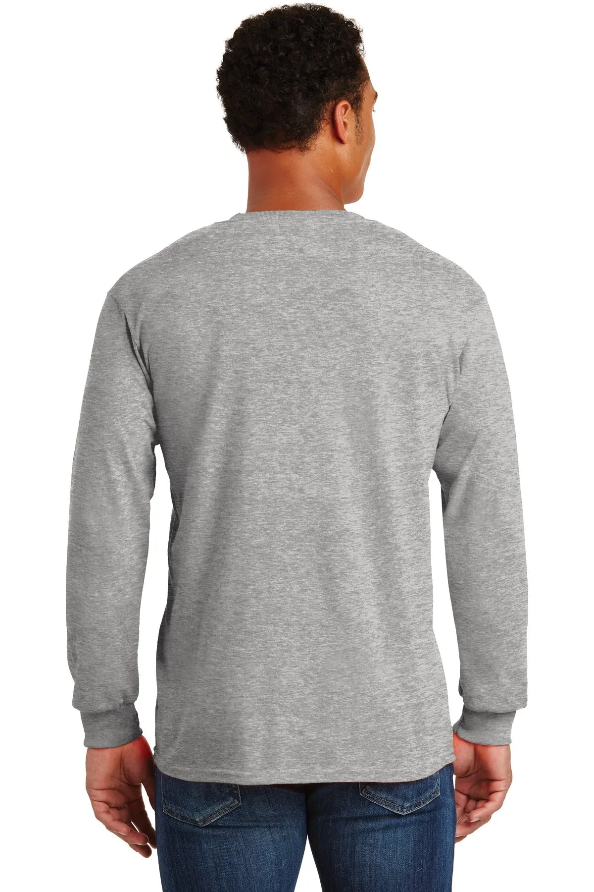 Gildan - Ultra Cotton 100% US Cotton Long Sleeve T-Shirt with Pocket. 2410