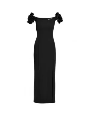 Gina Bacconi Ivalo Crepe Maxi Dress Black STT2593