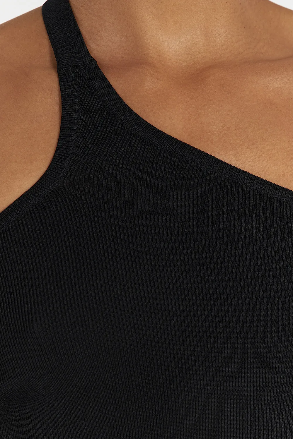 GRIFFIN BLACK ASYM KNIT TOP