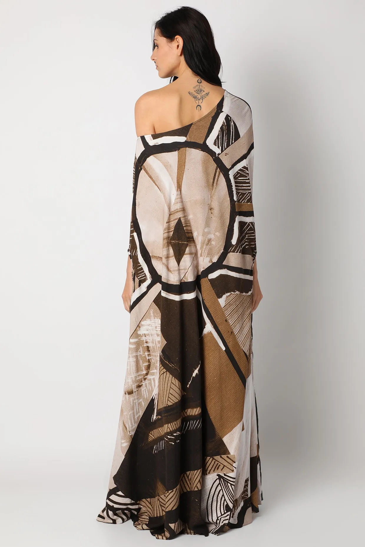 Habitat Print one shoulder maxi dress vVyom x deme | Limited Edition Loungewear