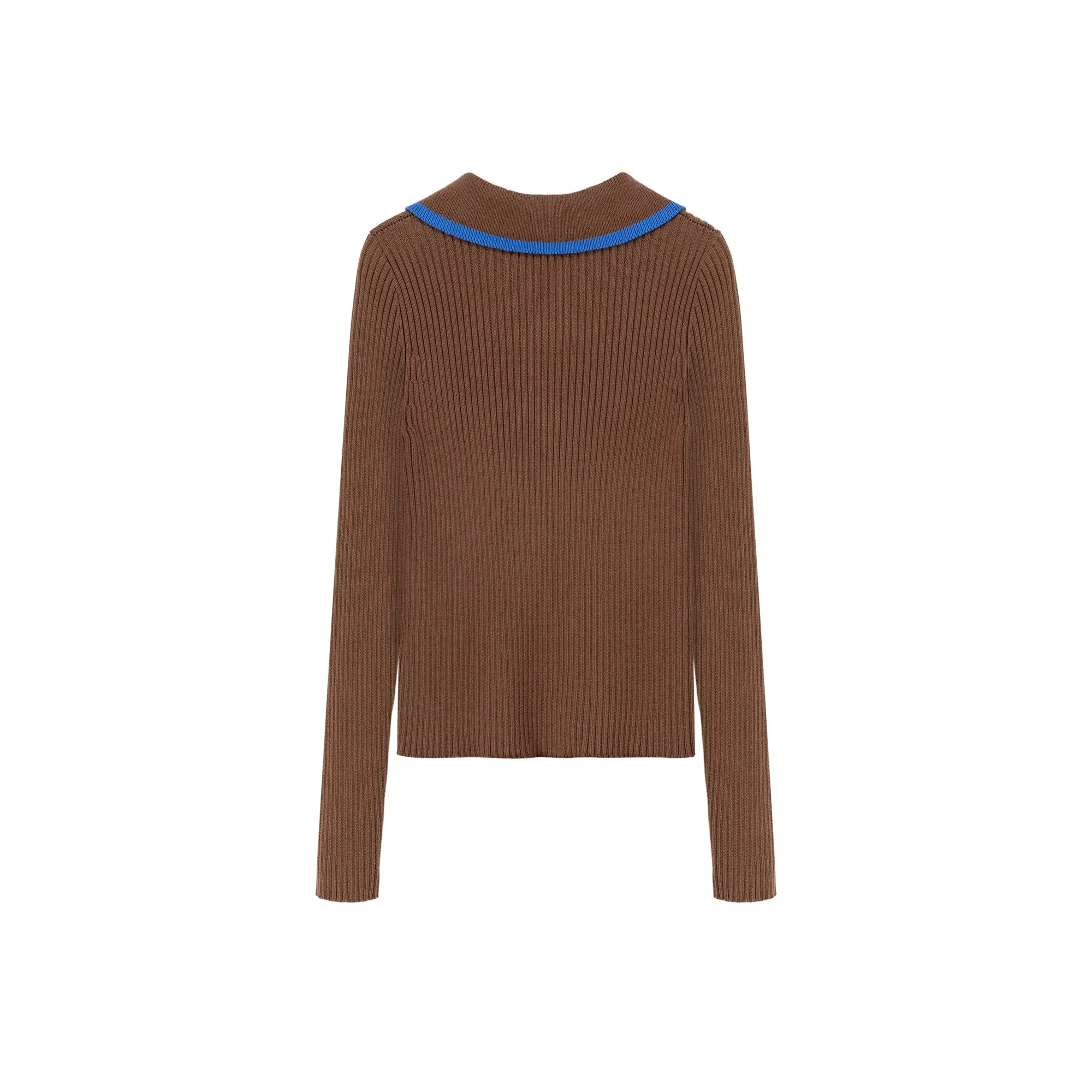 Half Zip-Up Basic Knit Top