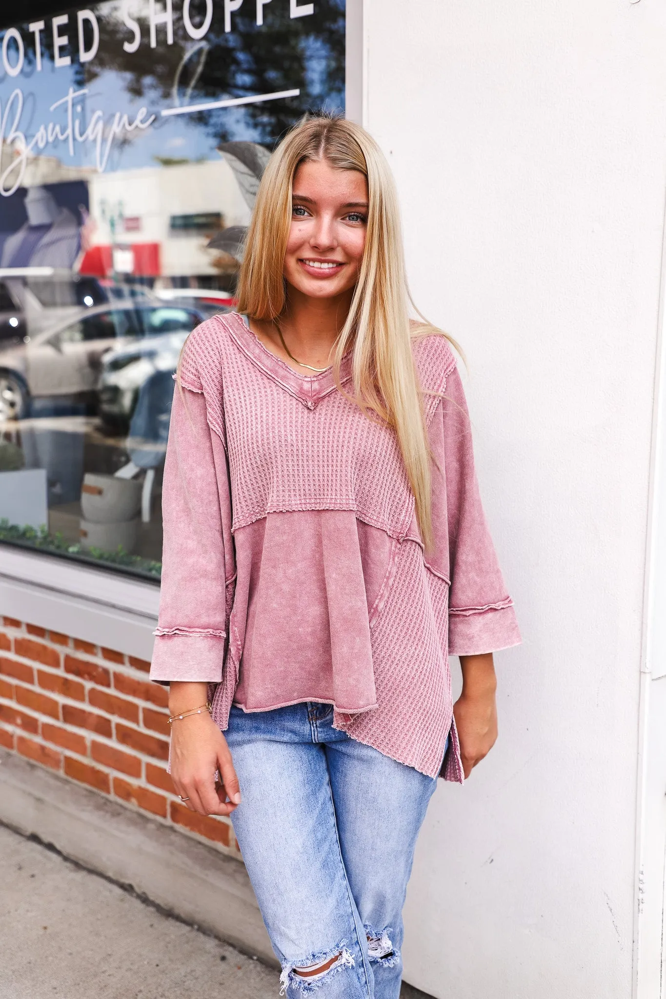 Halo Waffle Knit Top