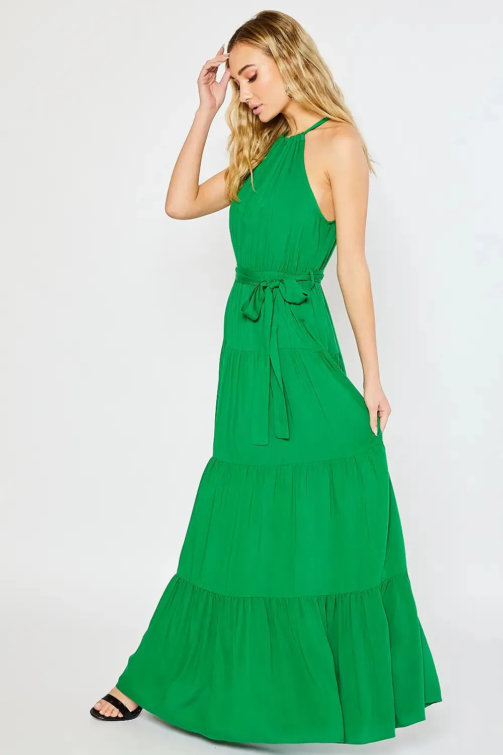 Halter Tiered Maxi Dress