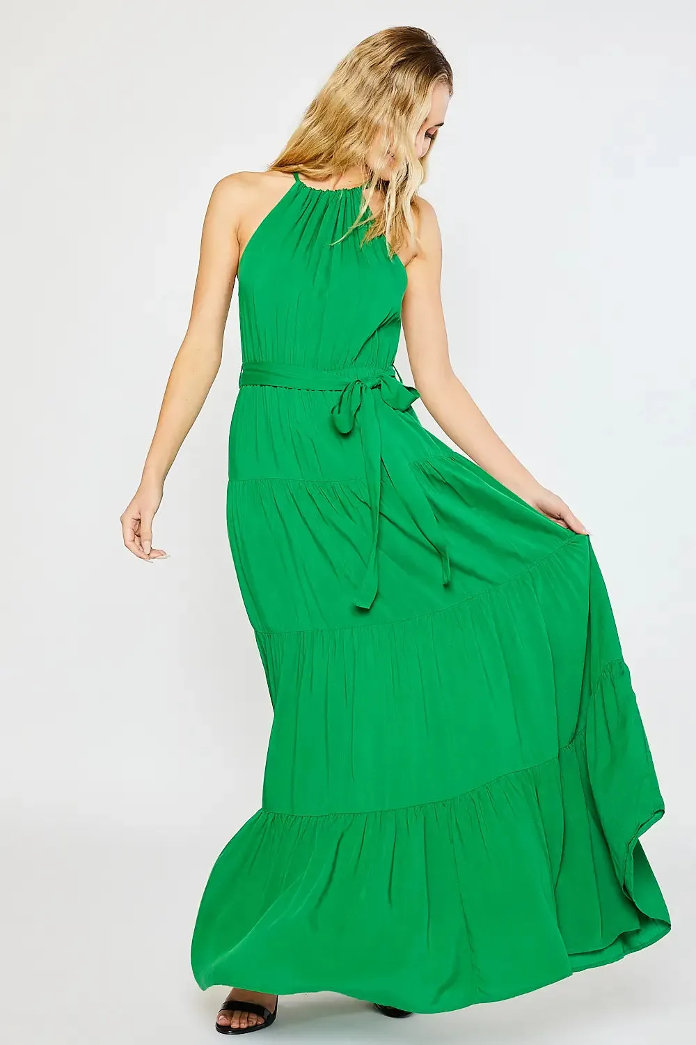 Halter Tiered Maxi Dress