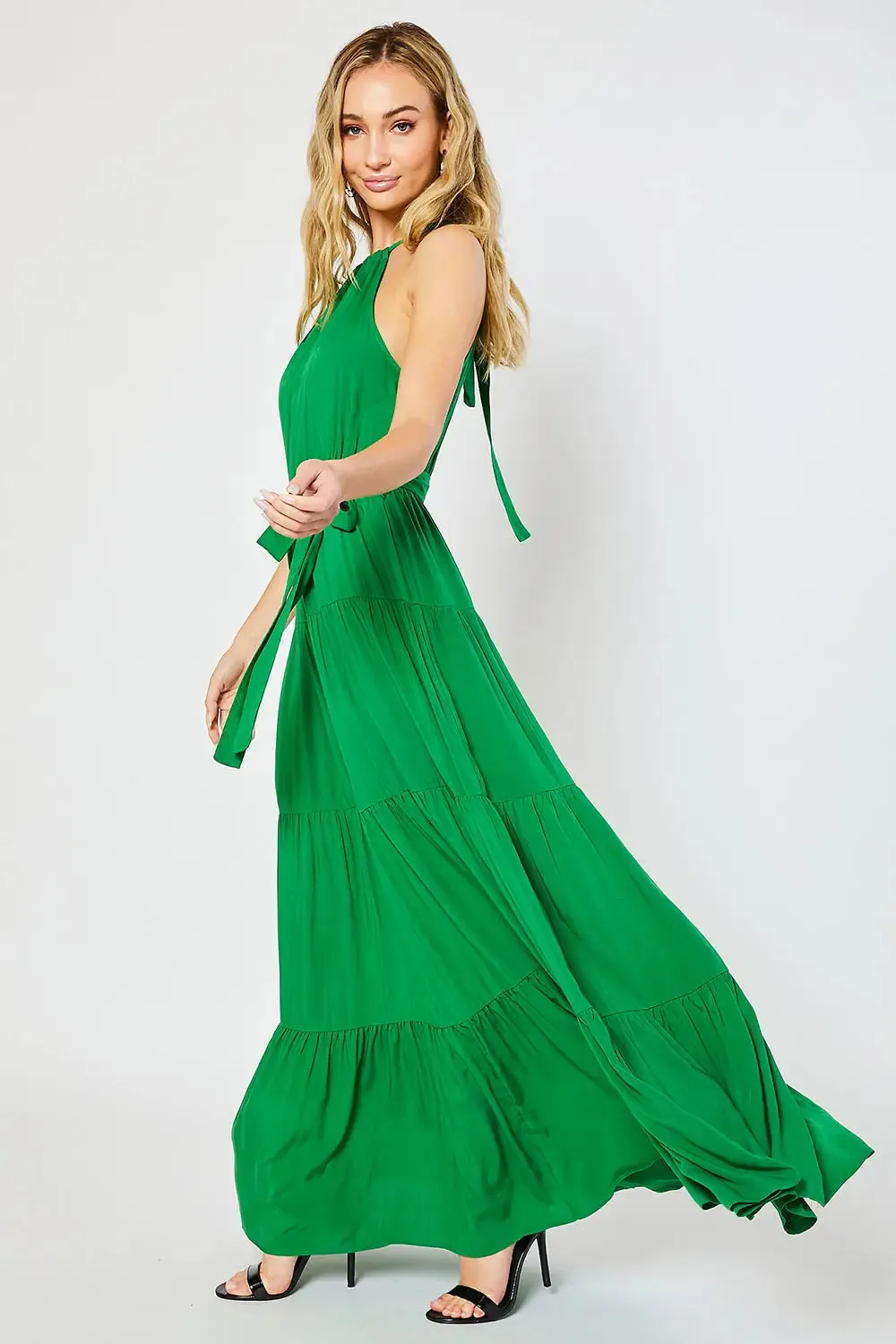 Halter Tiered Maxi Dress