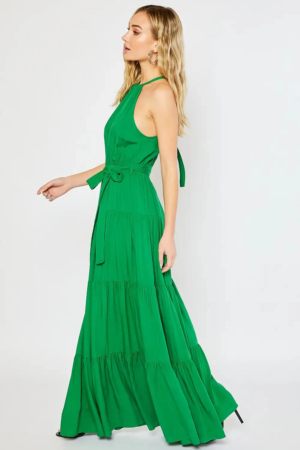 Halter Tiered Maxi Dress