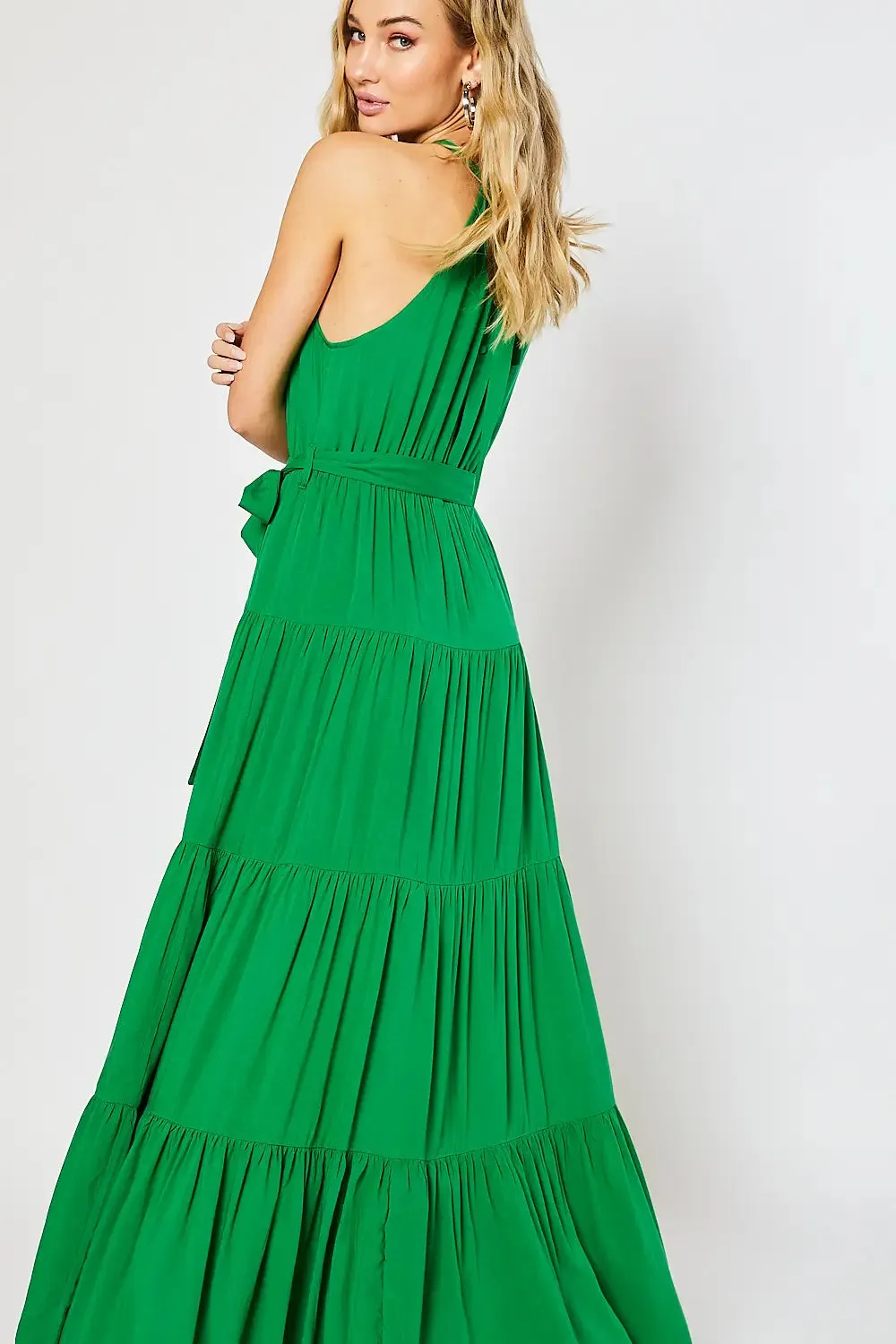 Halter Tiered Maxi Dress