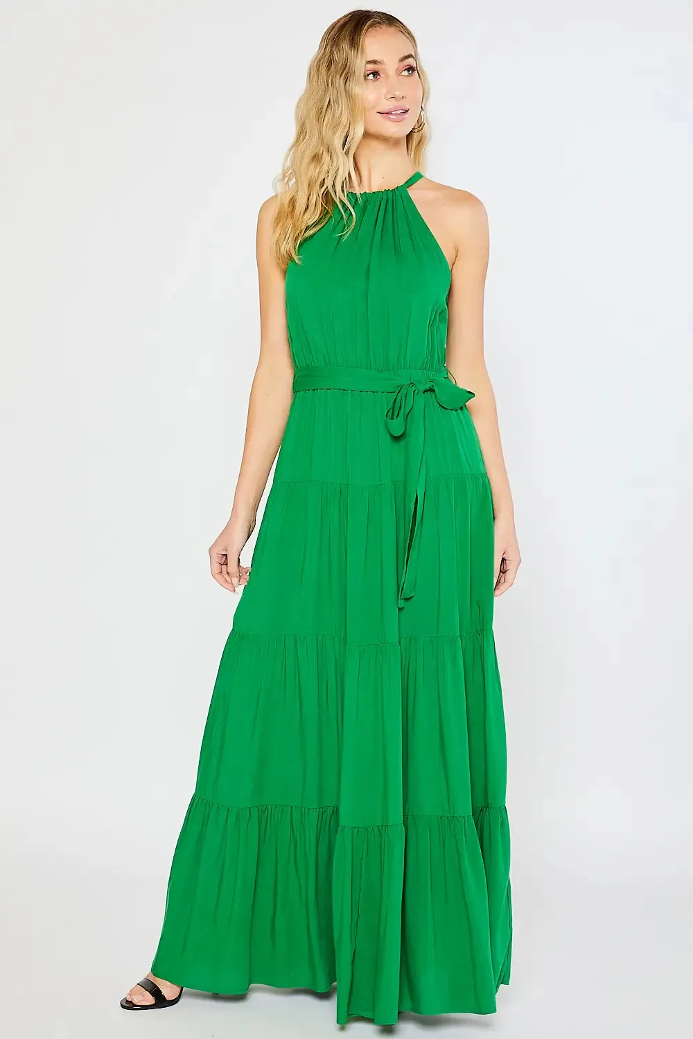 Halter Tiered Maxi Dress