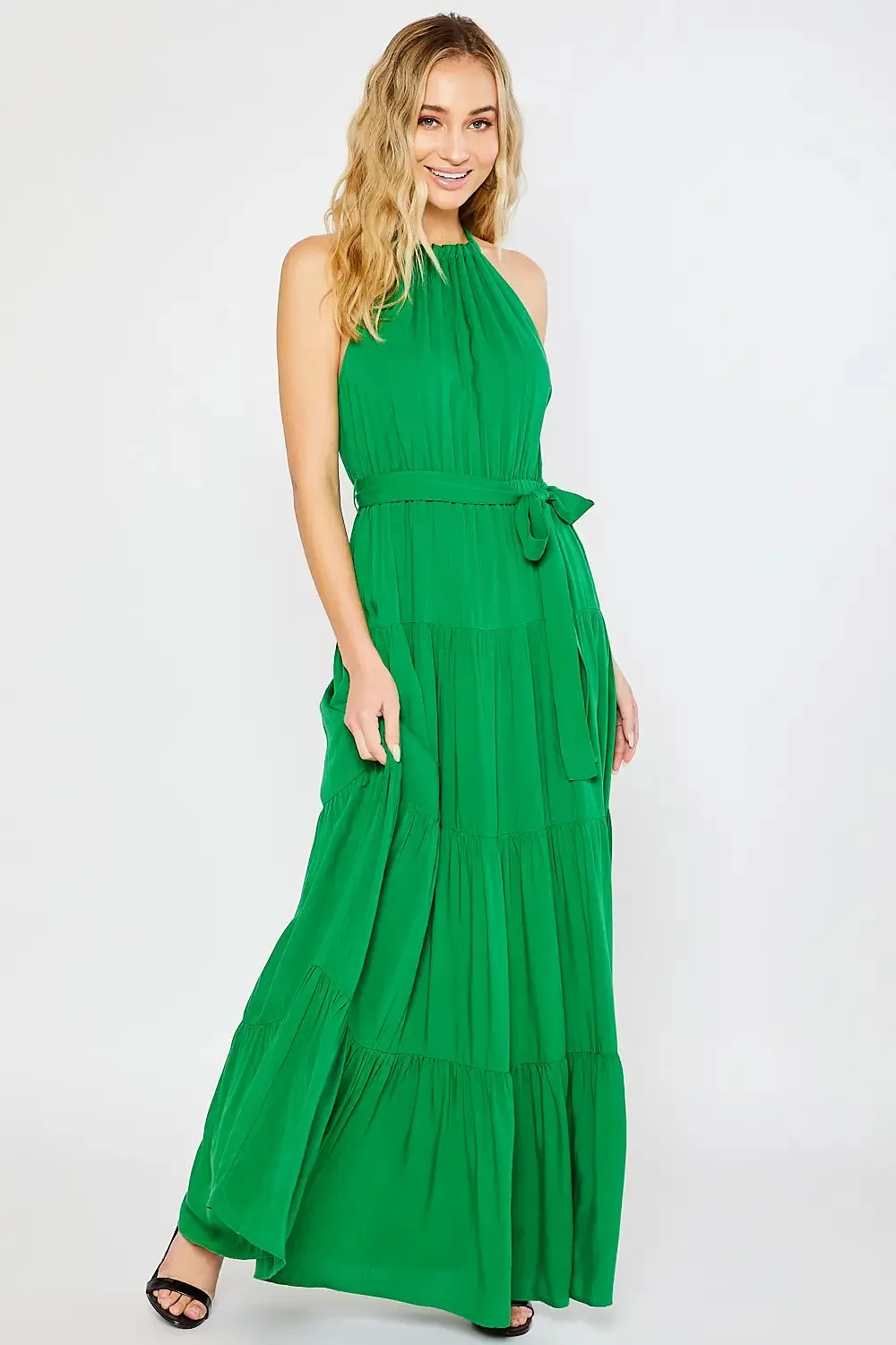 Halter Tiered Maxi Dress