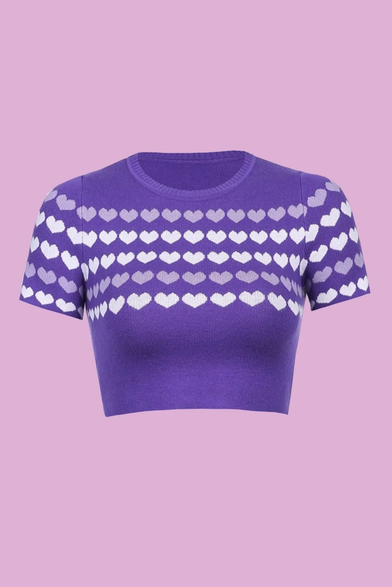 Heart knit crop top