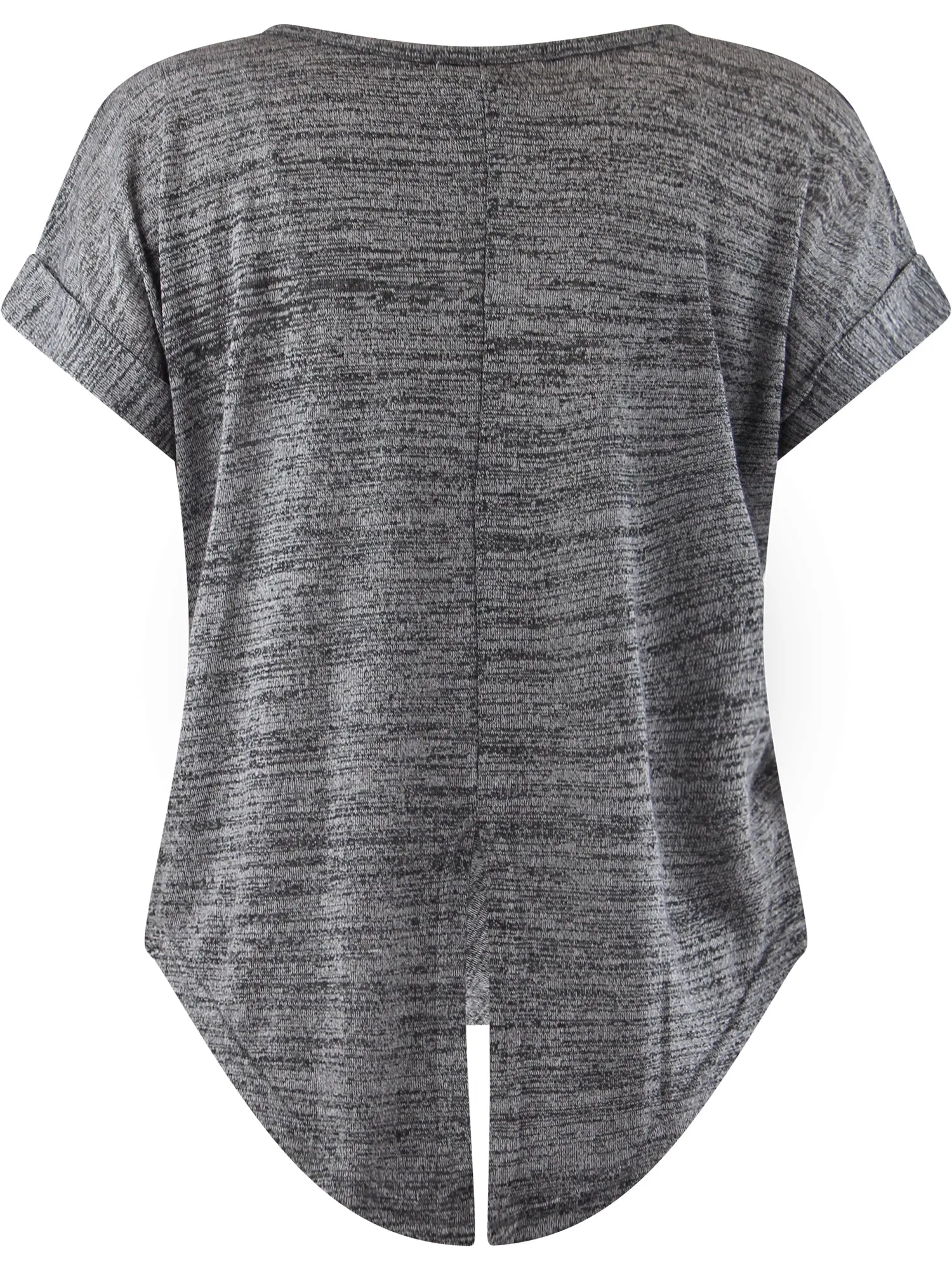 Heathered Knit Tie-Back Tee Top