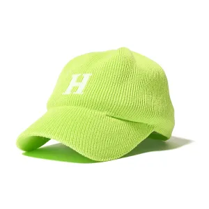 HOMEGAME - H LOGO COTTON KNIT BASEBALL CAP NEON YELLOW【HG241414】