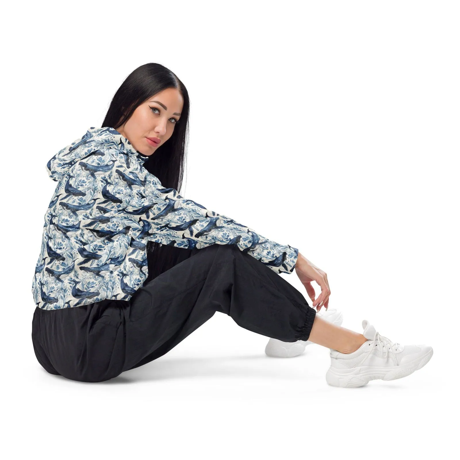 Humpback Whale Song Women’s cropped Windbreaker