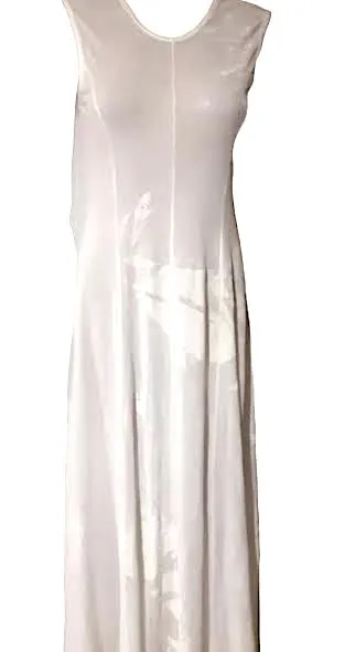 Ivan Grundahl Copenhagen. Linea S. White Mesh Semi-Sheer Sleeveless Maxi Dress