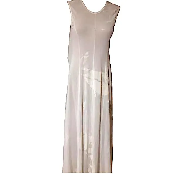 Ivan Grundahl Copenhagen. Linea S. White Mesh Semi-Sheer Sleeveless Maxi Dress