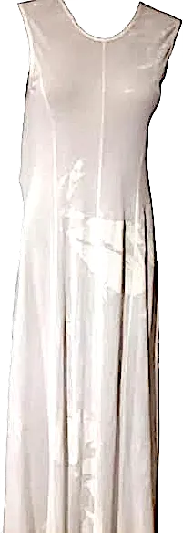 Ivan Grundahl Copenhagen. Linea S. White Mesh Semi-Sheer Sleeveless Maxi Dress