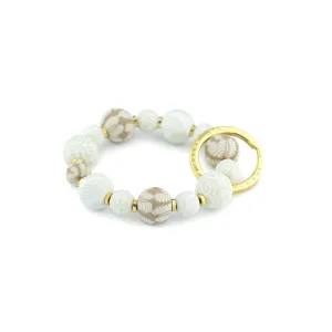 Ivory Palm Bead Wrist Keychain