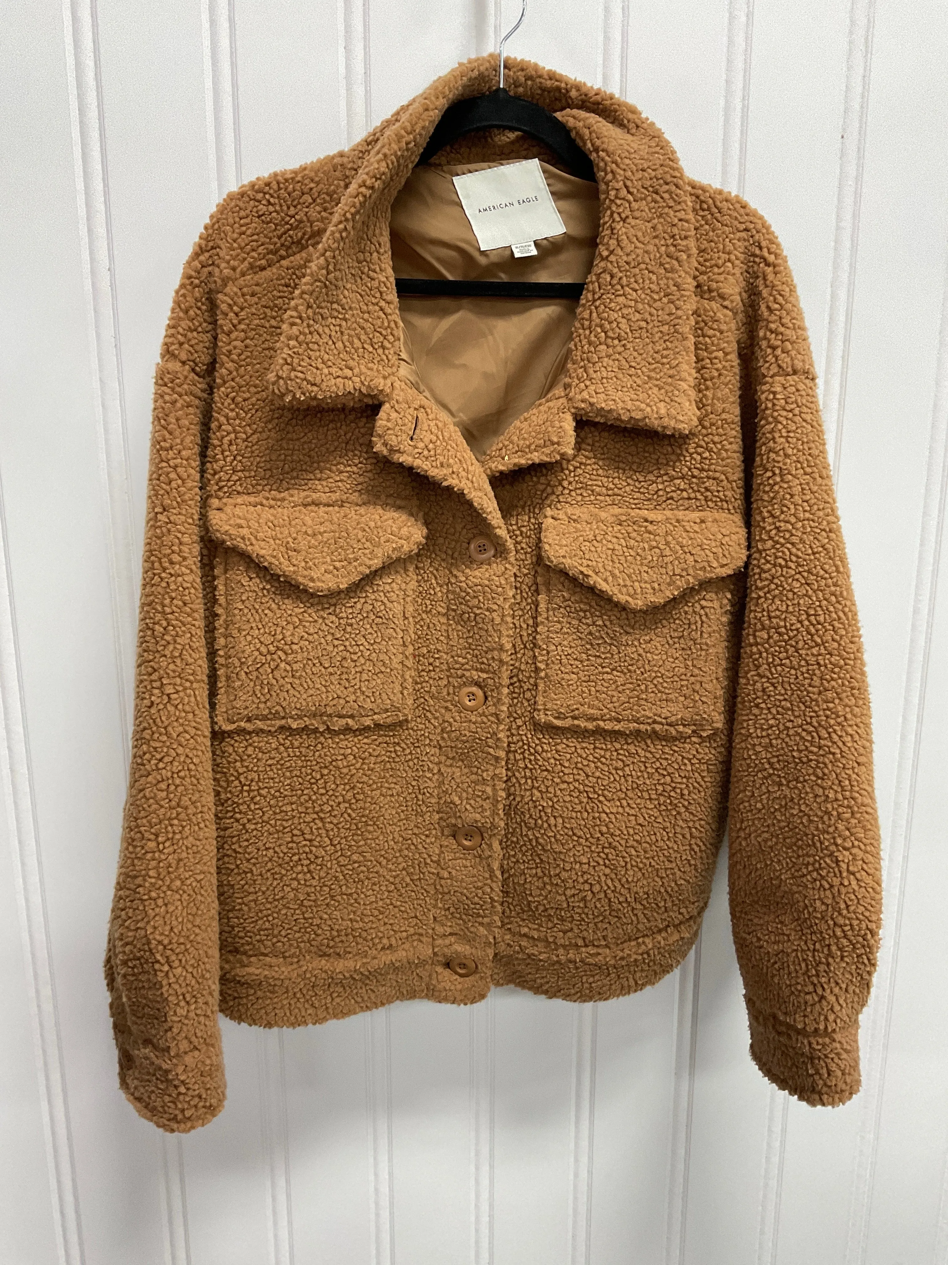 Jacket Faux Fur & Sherpa By American Eagle In Tan, Size:Xl