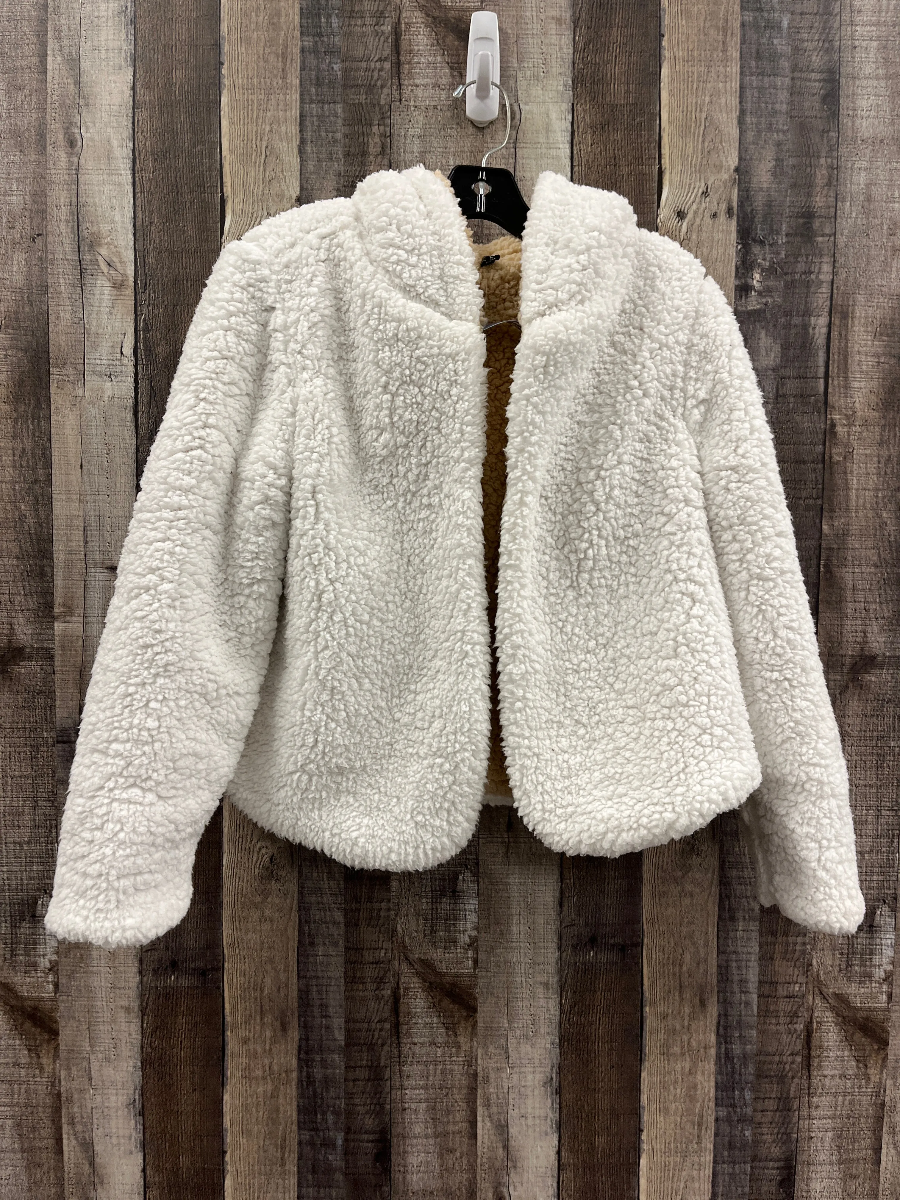 Jacket Faux Fur & Sherpa By Zaful In White, Size: L