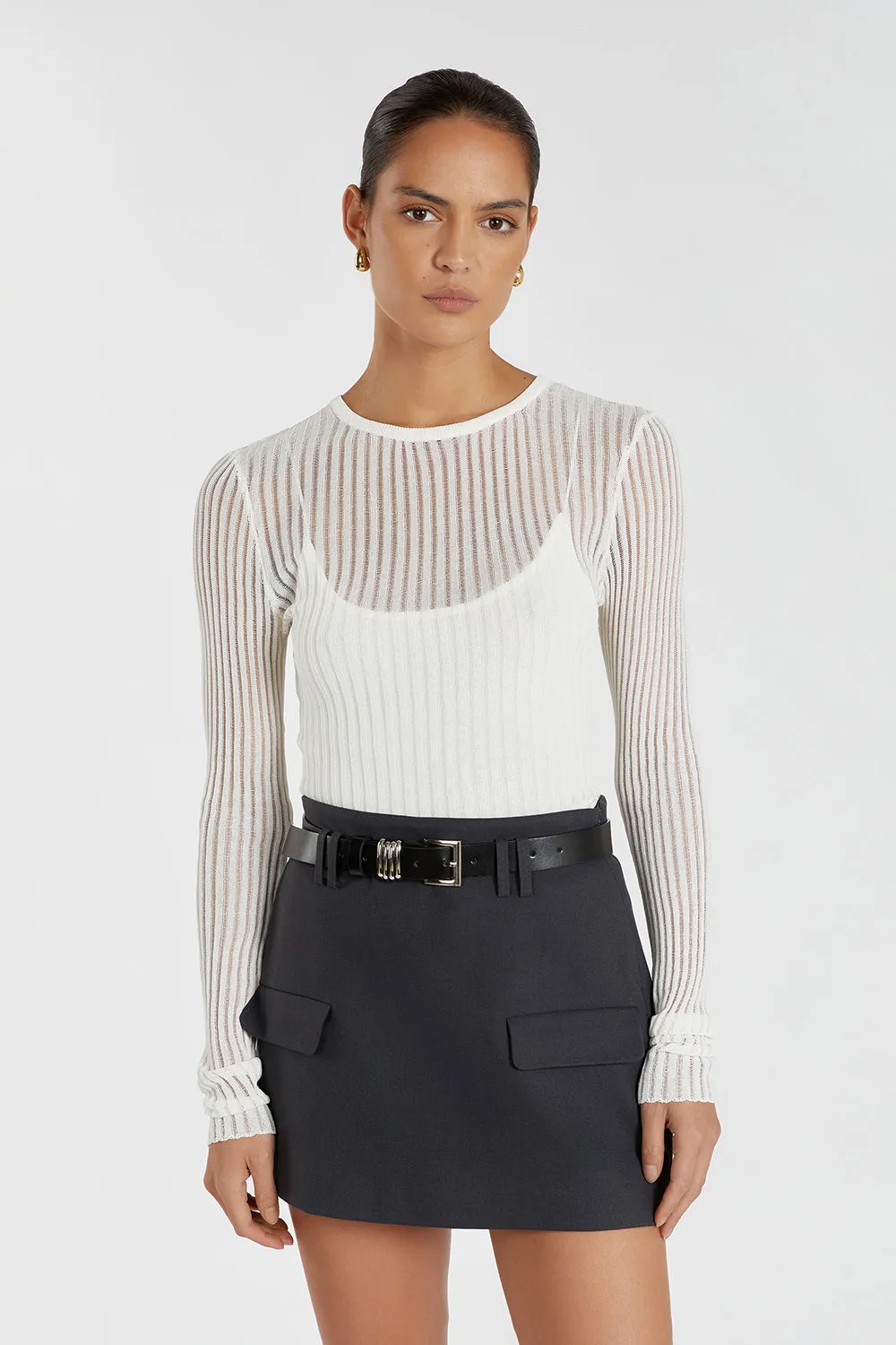 JOVIE OFF WHITE LONG SLEEVE TOP