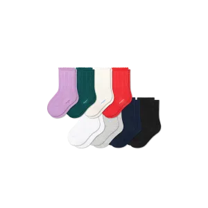 Junior Pointelle Calf Sock 8-Pack