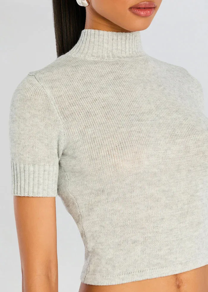 Kali Knit Top - Light Grey