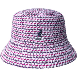 Kangol Maze Jacquard Acrylic Knit Bucket Hat - White/Pink