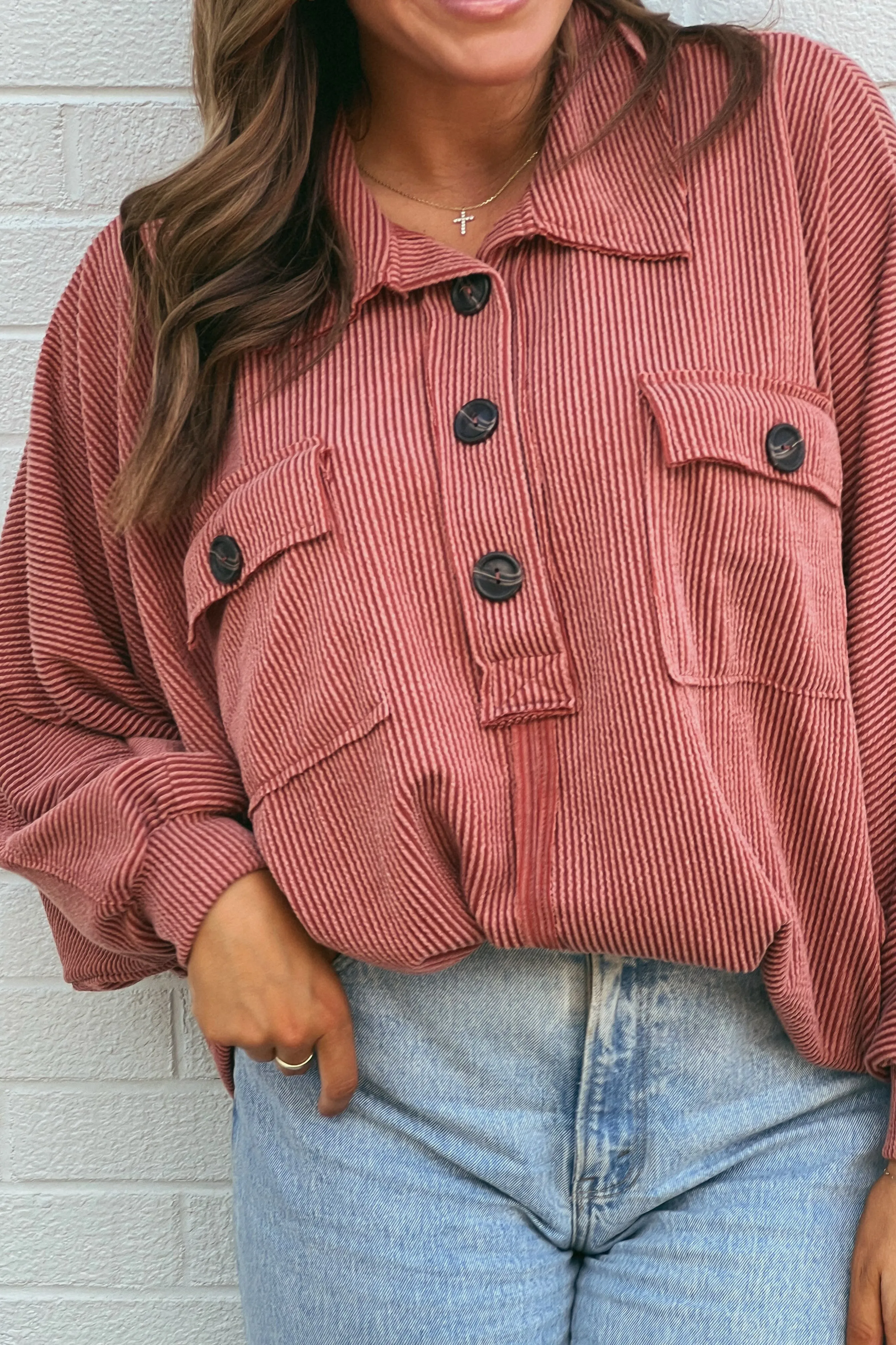 Katie Button Knit Top