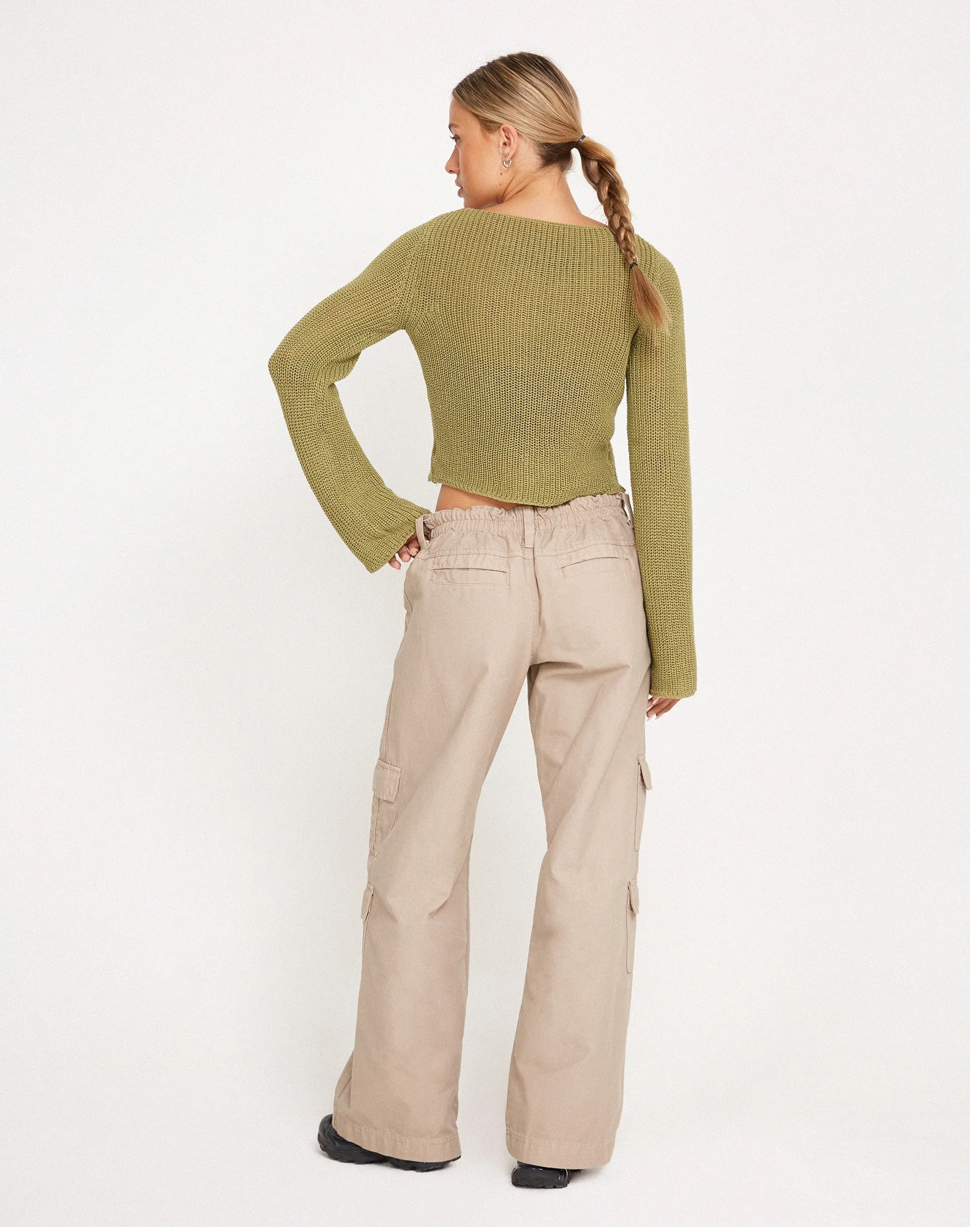 Kazayo Long sleeve Knit Top in Desert Sage