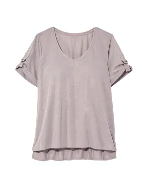 Kelsey Shimmer Tee | Light Grey / Gold