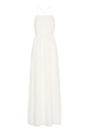 Kenzie Pleated Cotton-Poplin Maxi Dress