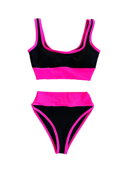 Kiawah Top- Neon Nights- Neon Pink