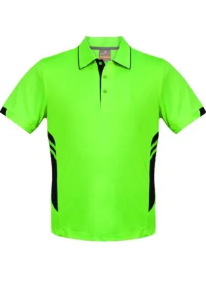 Kids Tasman Polo Neon Green/Black