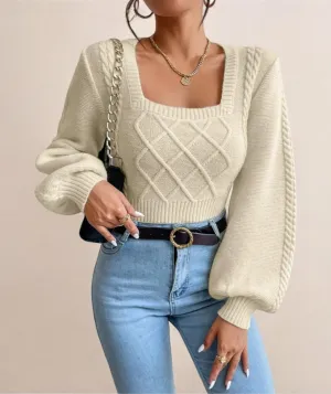 Knitted Square-Neck Sweater