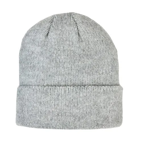 LADIES HEATHERED KNIT SUPER STRETCH CUFF HAT GREY