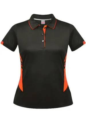 Ladies Tasman Polo Slate/Neon Orange