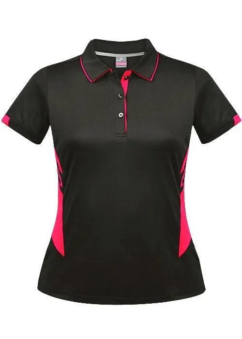 Ladies Tasman Polo Slate/Neon Pink