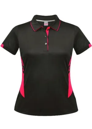 Ladies Tasman Polo Slate/Neon Pink