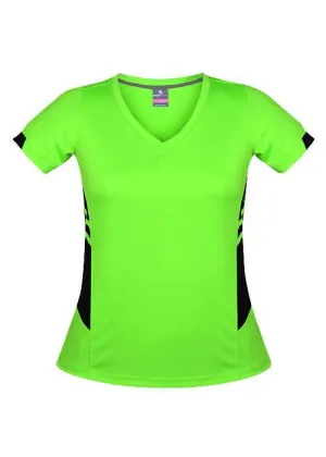 Ladies Tasman Tee Neon Green/Black