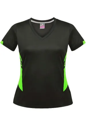 Ladies Tasman Tee Slate/Neon Green