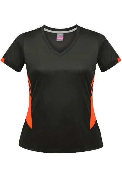 Ladies Tasman Tee Slate/Neon Orange