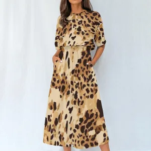 Leaping Leopard | Elastic Waist Dress