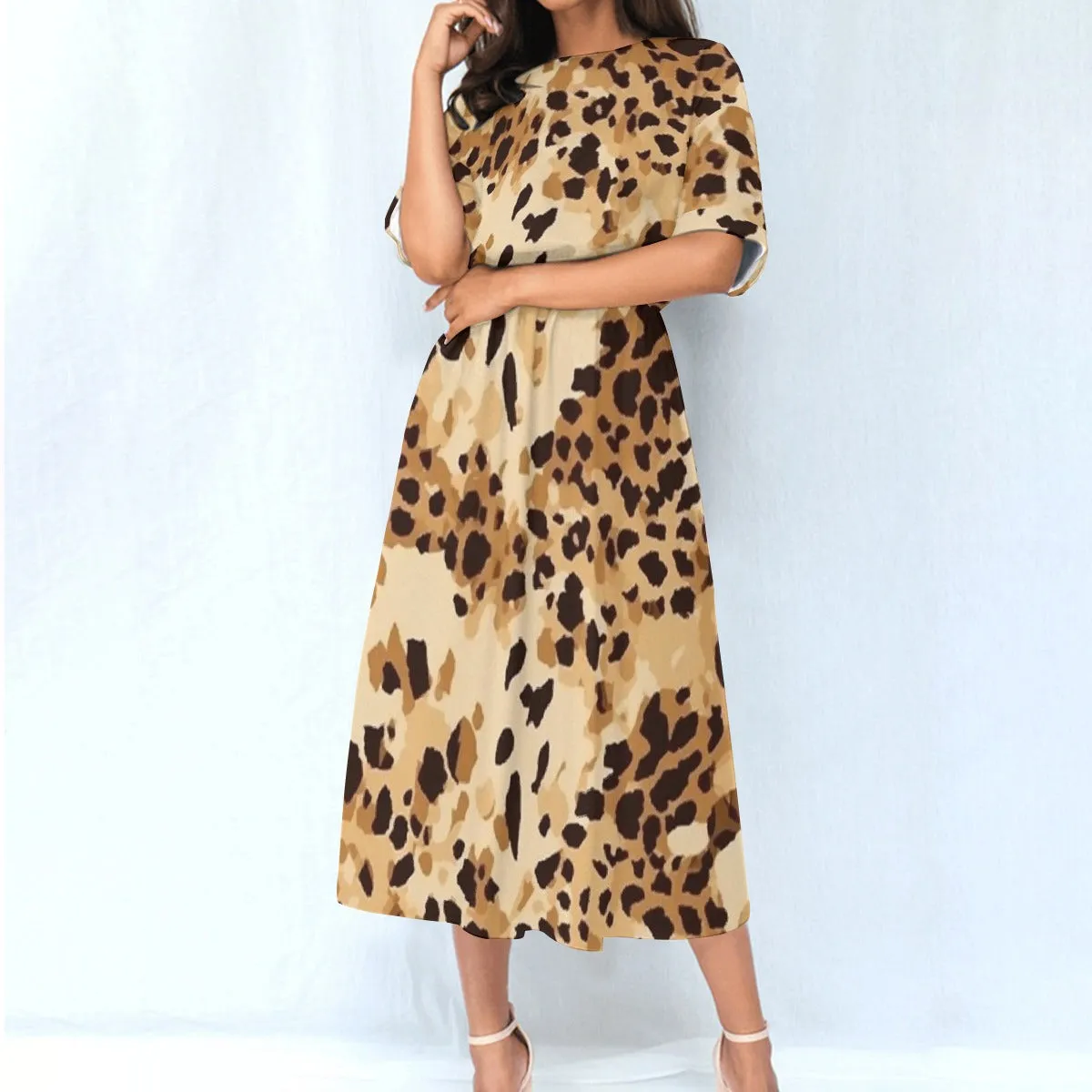 Leaping Leopard | Elastic Waist Dress